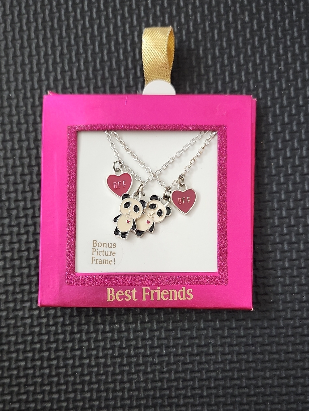 Best Friends Panda BFF Necklace Set - Hot Pink Packaging